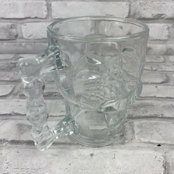 Earthbound Trading Glass Skull Mug Bar Drinking Glass Mug Cocktail New In Box - Picture 3 of 4